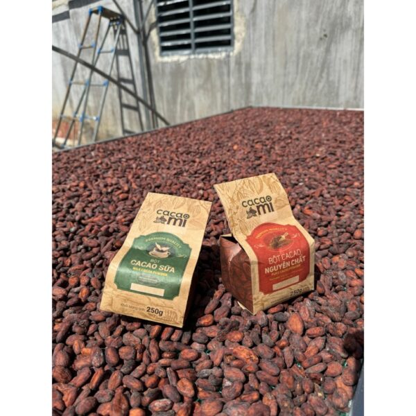 Combo CacaoMi Cacao Nguyên Chất Gu Đậm Vị và Cacao Sữa Hoà Tan  gói 250g - Hình ảnh 4