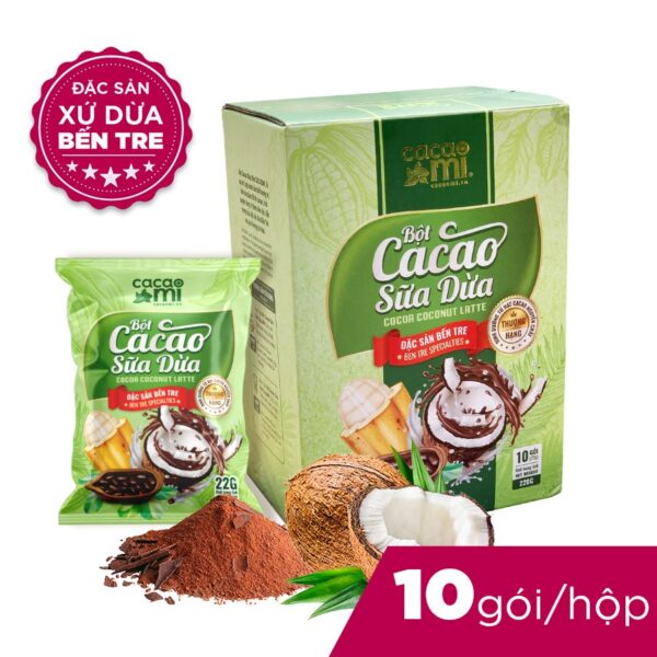 Cacao Sữa Dừa Tự Nhiên CacaoMi Vị Ngọt Dịu Thơm Ngon Đậm Đà Ca Cao Thượng Hạng Hộp 10 gói - Hình ảnh 4