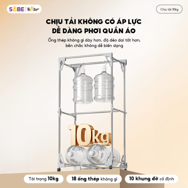 Tủ Sấy Quần Áo Bear Máy Sấy Đồ Gấp Gọn Sấy Sưởi Khô Quần Áo Kháng Khuẩn PCD - 4H12G - Hình ảnh 3