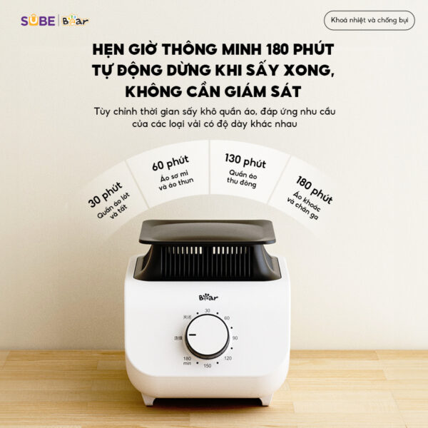 Tủ Sấy Quần Áo Bear Máy Sấy Đồ Gấp Gọn Sấy Sưởi Khô Quần Áo Kháng Khuẩn PCD - 4H12G - Hình ảnh 5