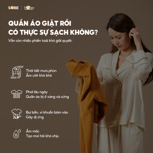 Tủ Sấy Quần Áo Bear Máy Sấy Quần Áo Ẩm Ướt Tủ Sấy Quần Áo Gấp Gọn Khử Trùng Diệt Khuẩn - Hình ảnh 4