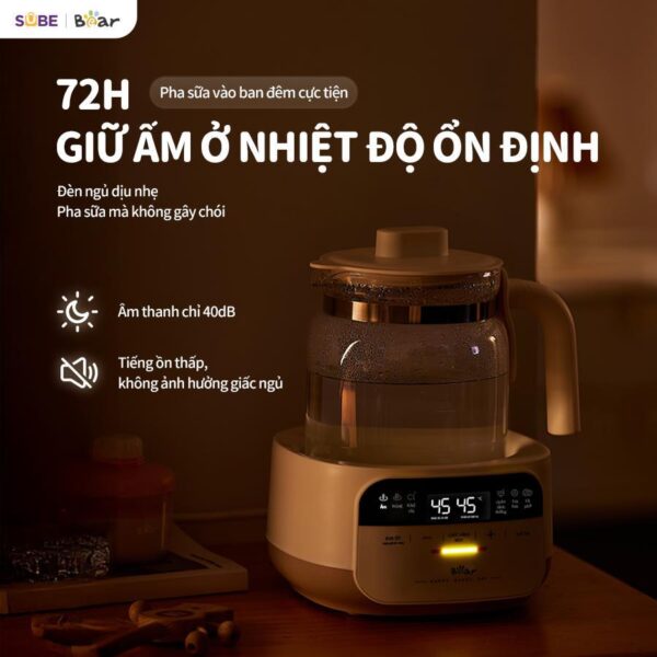 Máy Đun Nước Và Hâm Nước Pha Sữa BEAR Máy Hâm Sữa Dung Tích 1.3L Giữ Nhiệt Ổn Định WW-4H12W - Hình ảnh 7