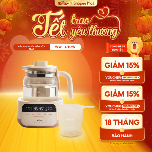 Máy Đun Nước Và Hâm Nước Pha Sữa BEAR Máy Hâm Sữa Dung Tích 1.3L
