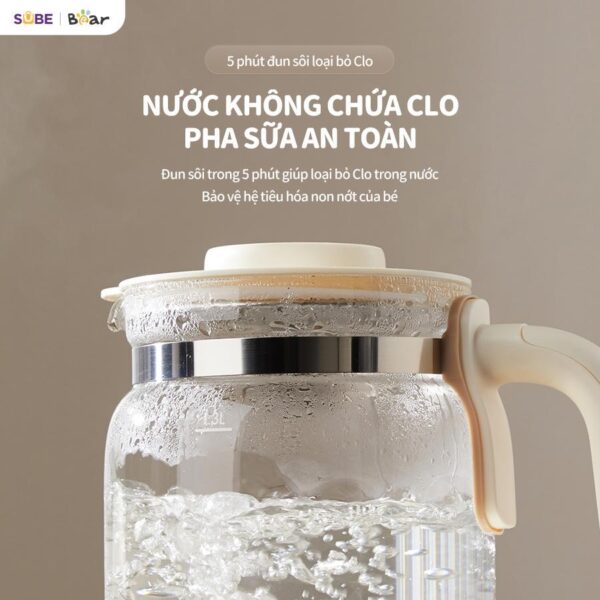 Máy Đun Nước Và Hâm Nước Pha Sữa BEAR Máy Hâm Sữa Dung Tích 1.3L Giữ Nhiệt Ổn Định WW-4H12W - Hình ảnh 2